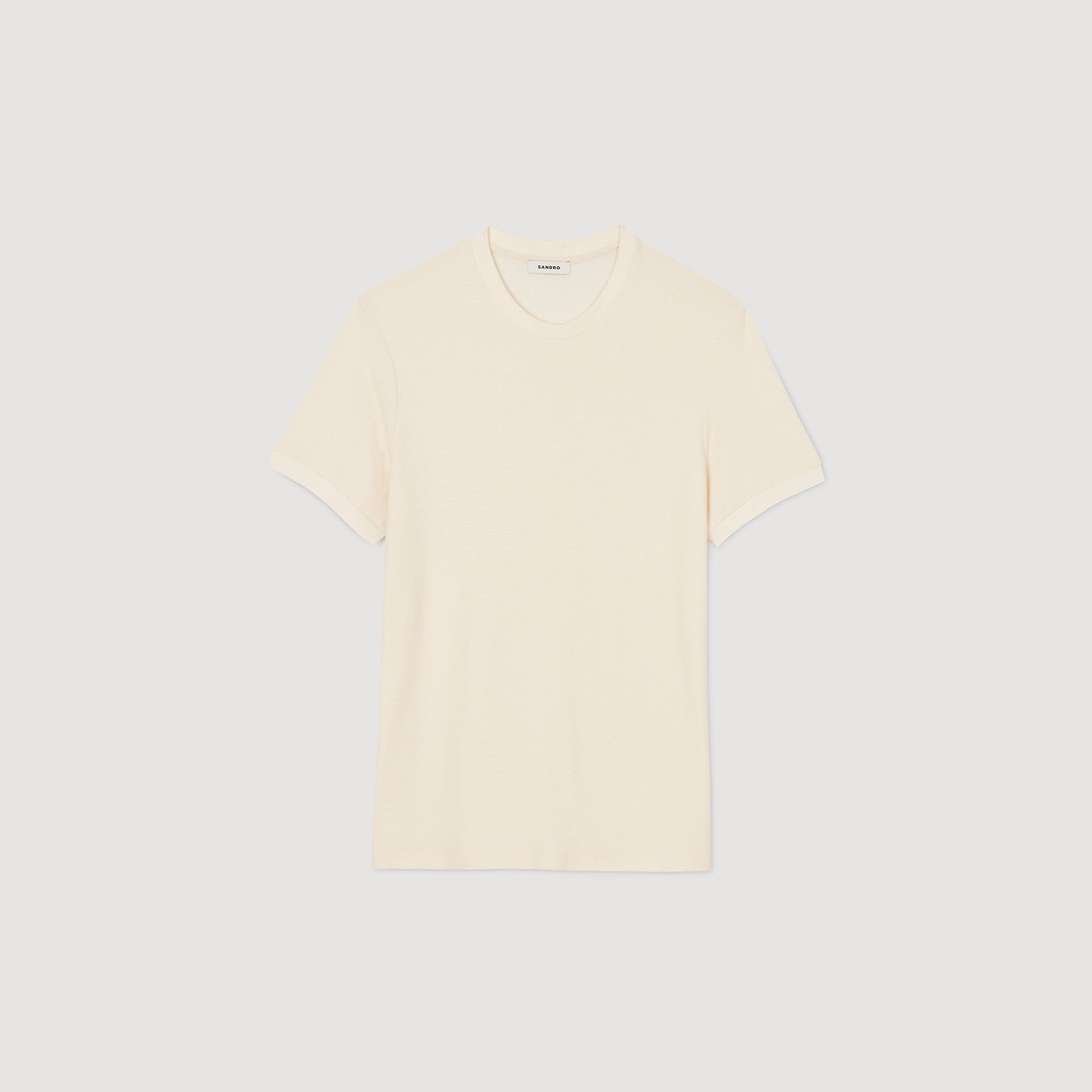 Sandro Mock neck T-shirt Ivory.