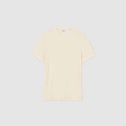 Sandro Mock neck T-shirt Ivory.