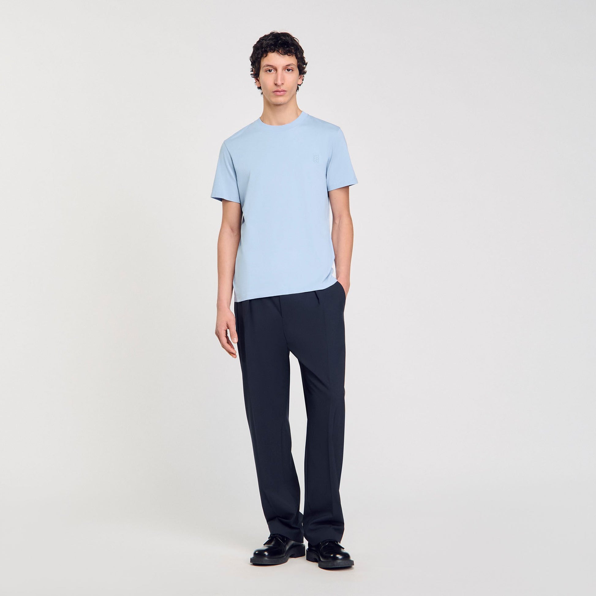 Sandro Cotton T-shirt Blue Sky