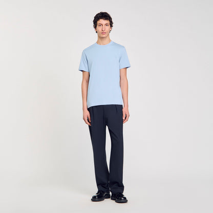 Sandro Cotton T-shirt Blue Sky