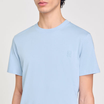 Sandro Cotton T-shirt Blue Sky