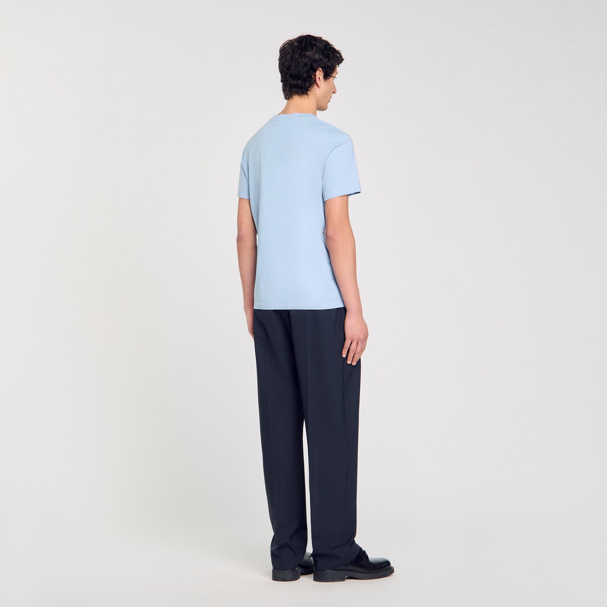 Sandro Cotton T-shirt Blue Sky