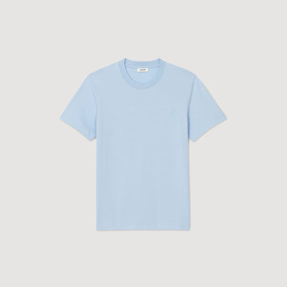 Sandro Cotton T-shirt Blue Sky