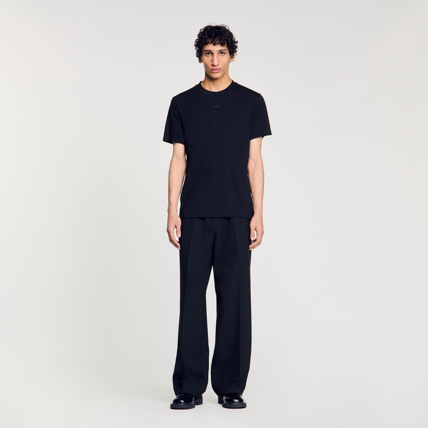 Sandro Cotton T-shirt with logo Black