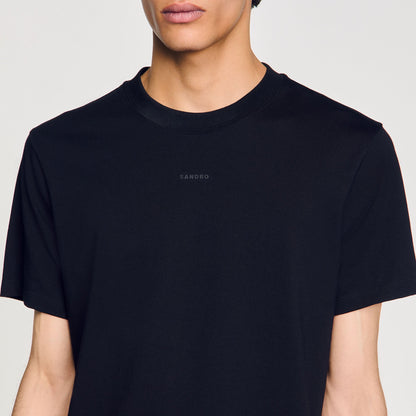 Sandro Cotton T-shirt with logo Black