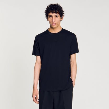 Sandro Cotton T-shirt with logo Black