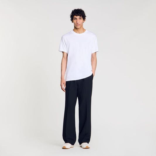 Sandro Cotton T-shirt with logo Optic White