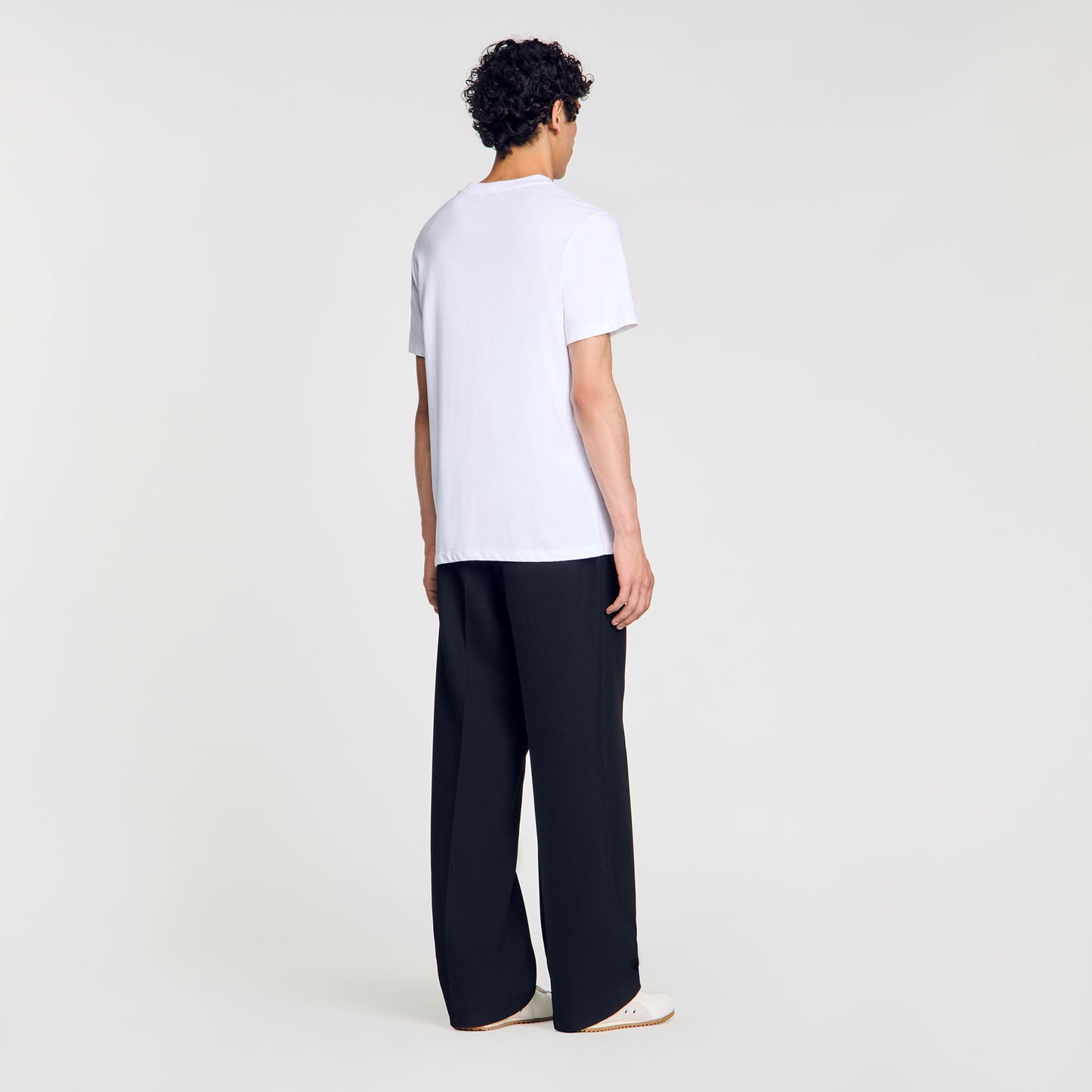 Sandro Cotton T-shirt with logo Optic White