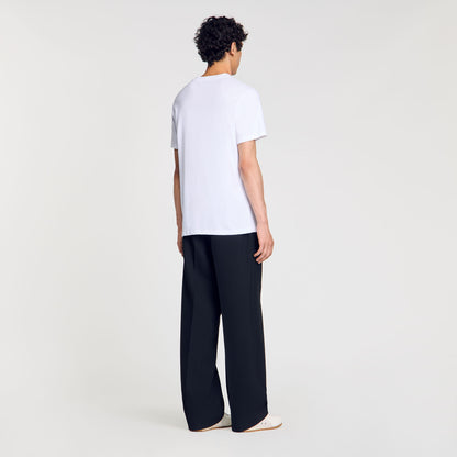 Sandro Cotton T-shirt with logo Optic White