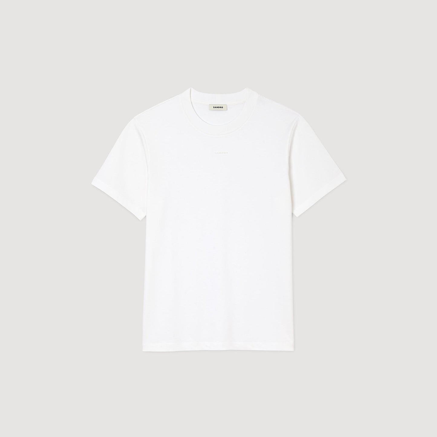 Sandro Cotton T-shirt with logo Optic White