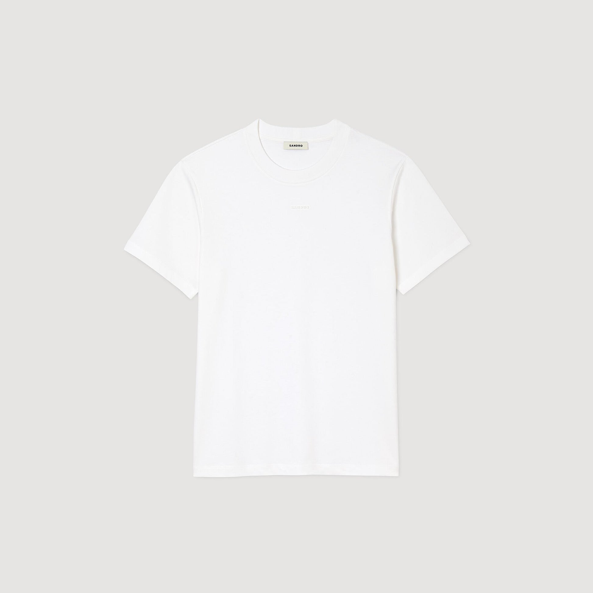 Sandro Cotton T-shirt with logo Optic White