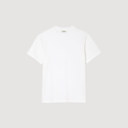 Sandro Cotton T-shirt with logo Optic White
