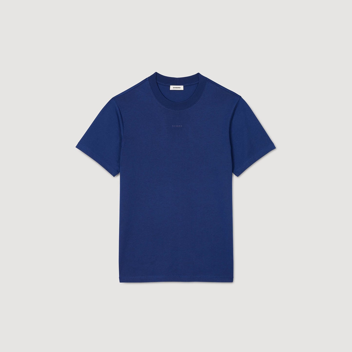 Sandro Cotton T-shirt with logo Royal Blue