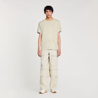Sandro Cotton T-shirt with logo Light Kaki.