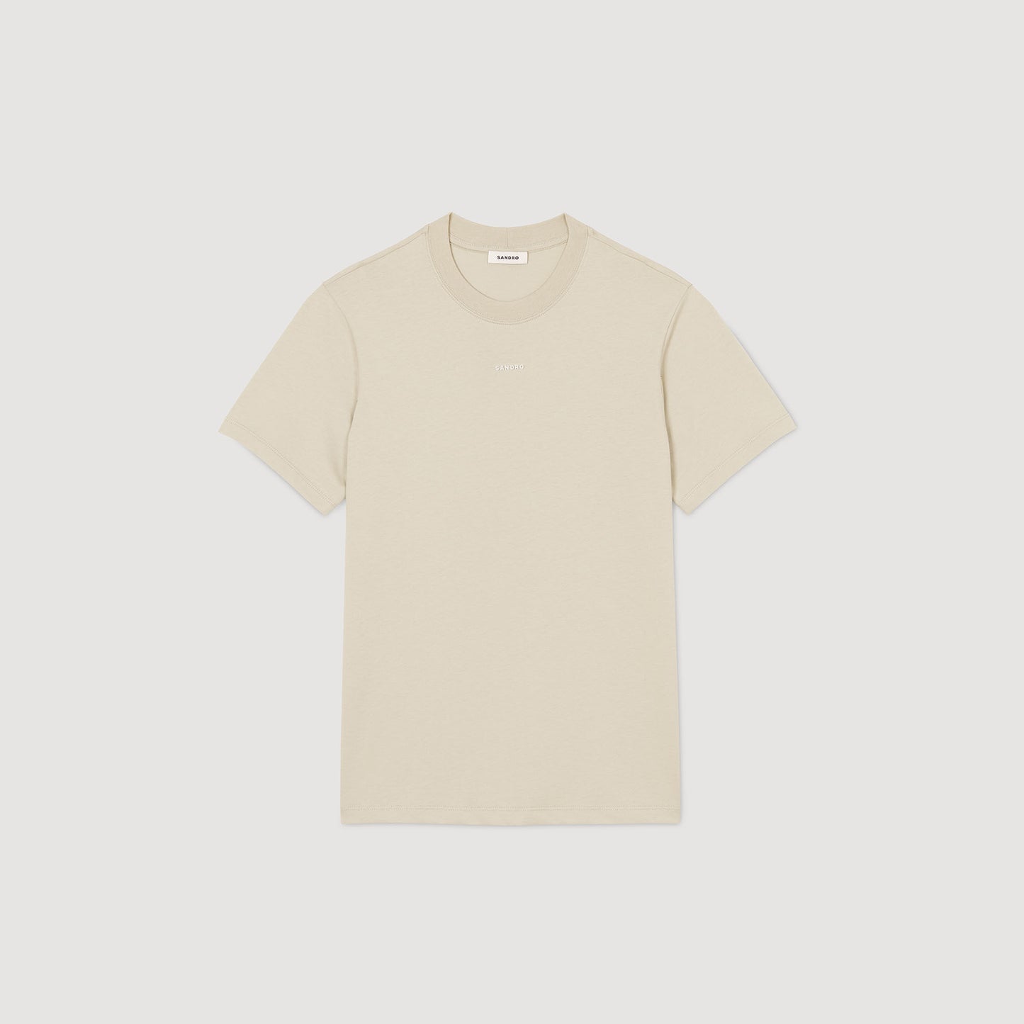 Sandro Cotton T-shirt with logo Light Kaki.