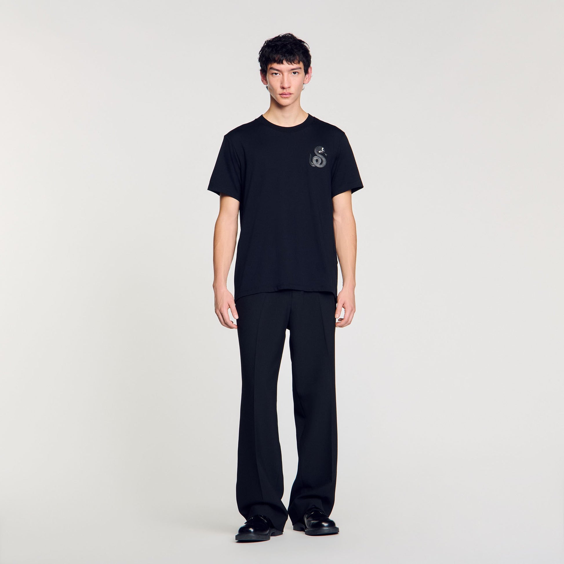 Sandro T-shirt with snake detail Black