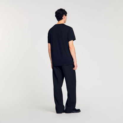 Sandro T-shirt with snake detail Black