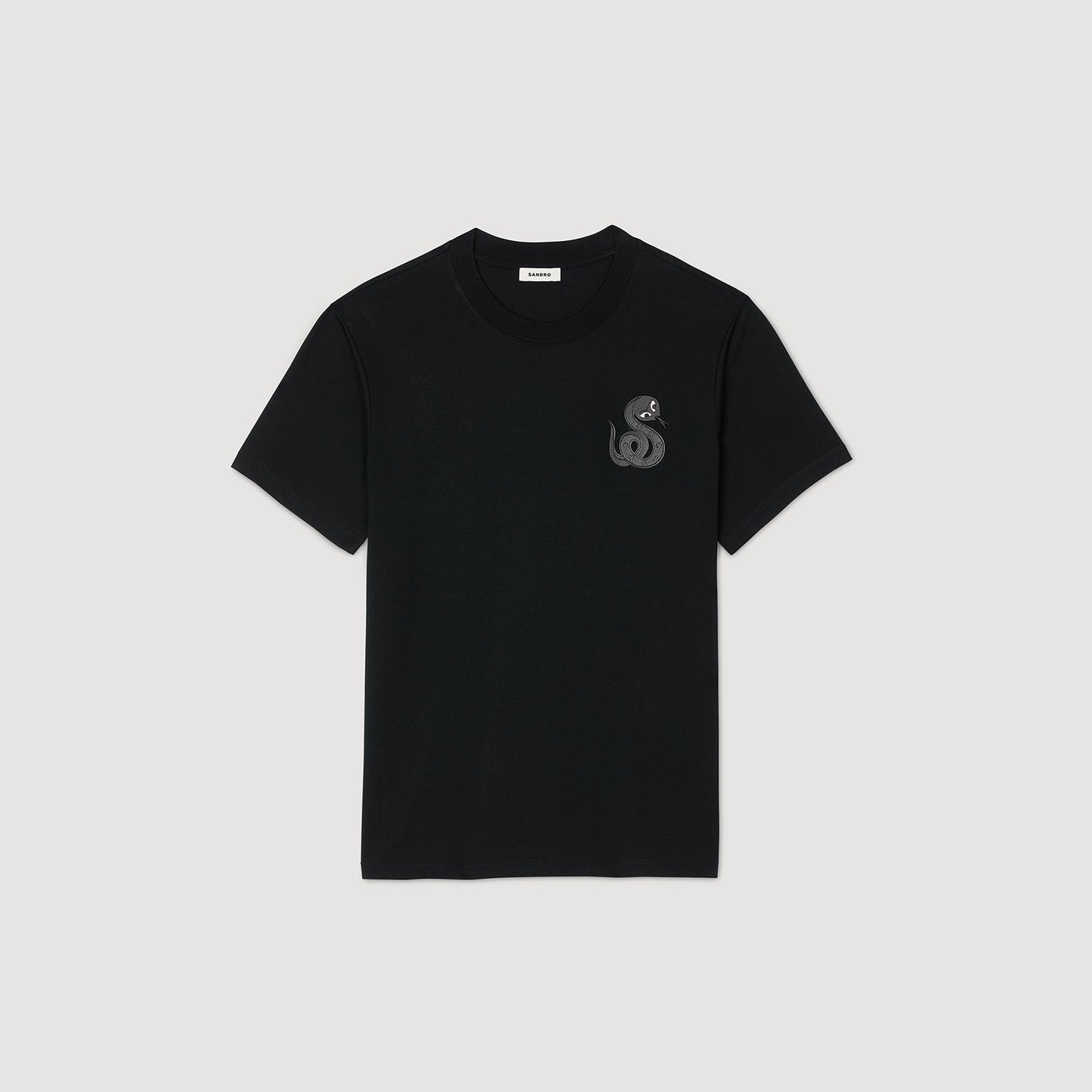 Sandro T-shirt with snake detail Black