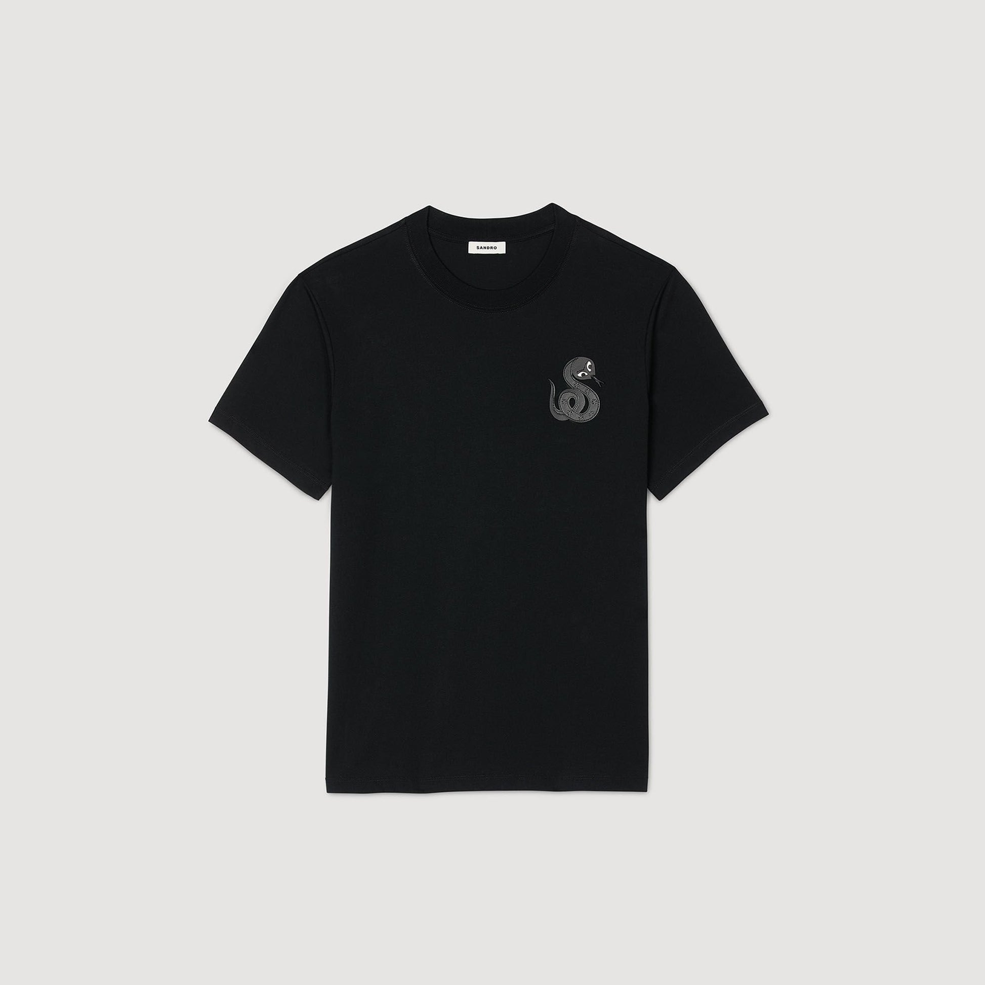 Sandro T-shirt with snake detail Black