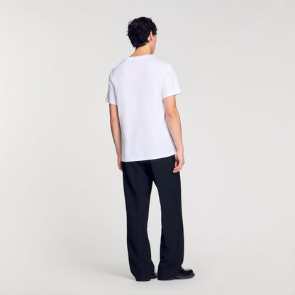 Sandro T-shirt with snake detail Optic White