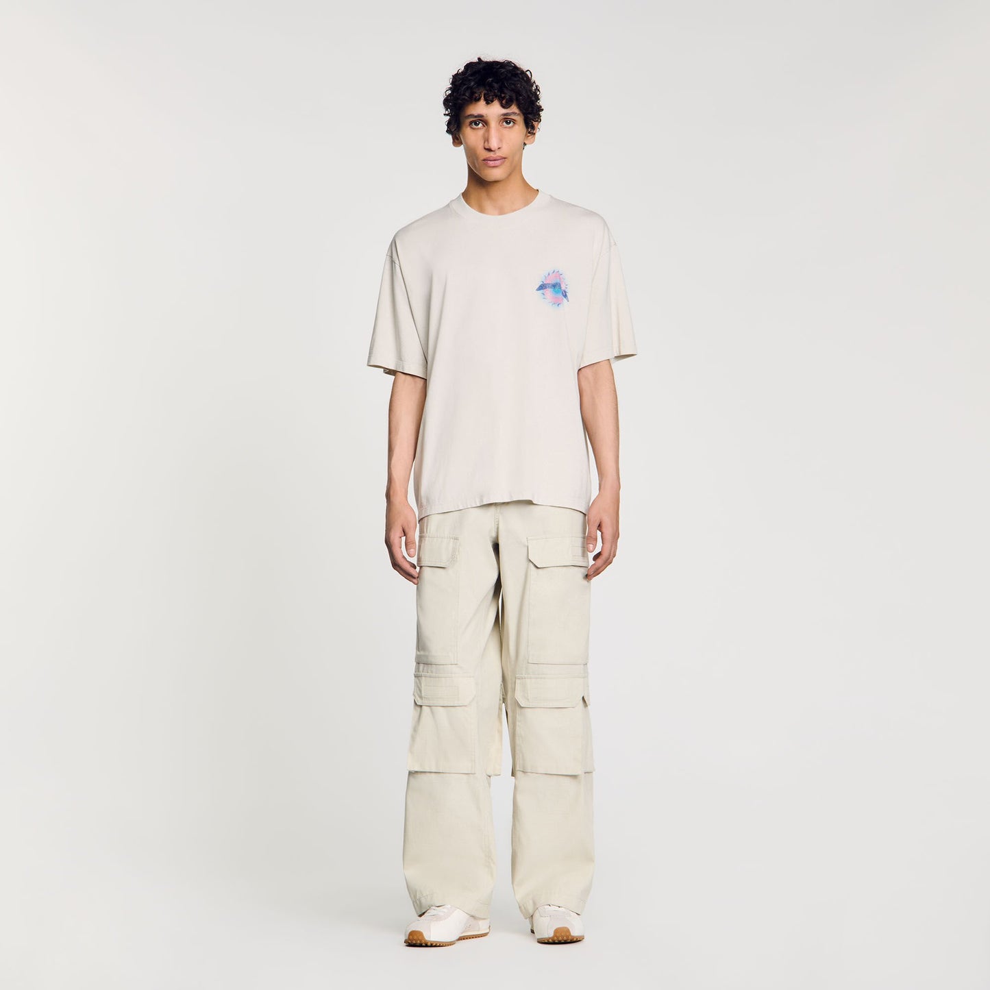 Sandro Sun motif T-shirt Vintage White