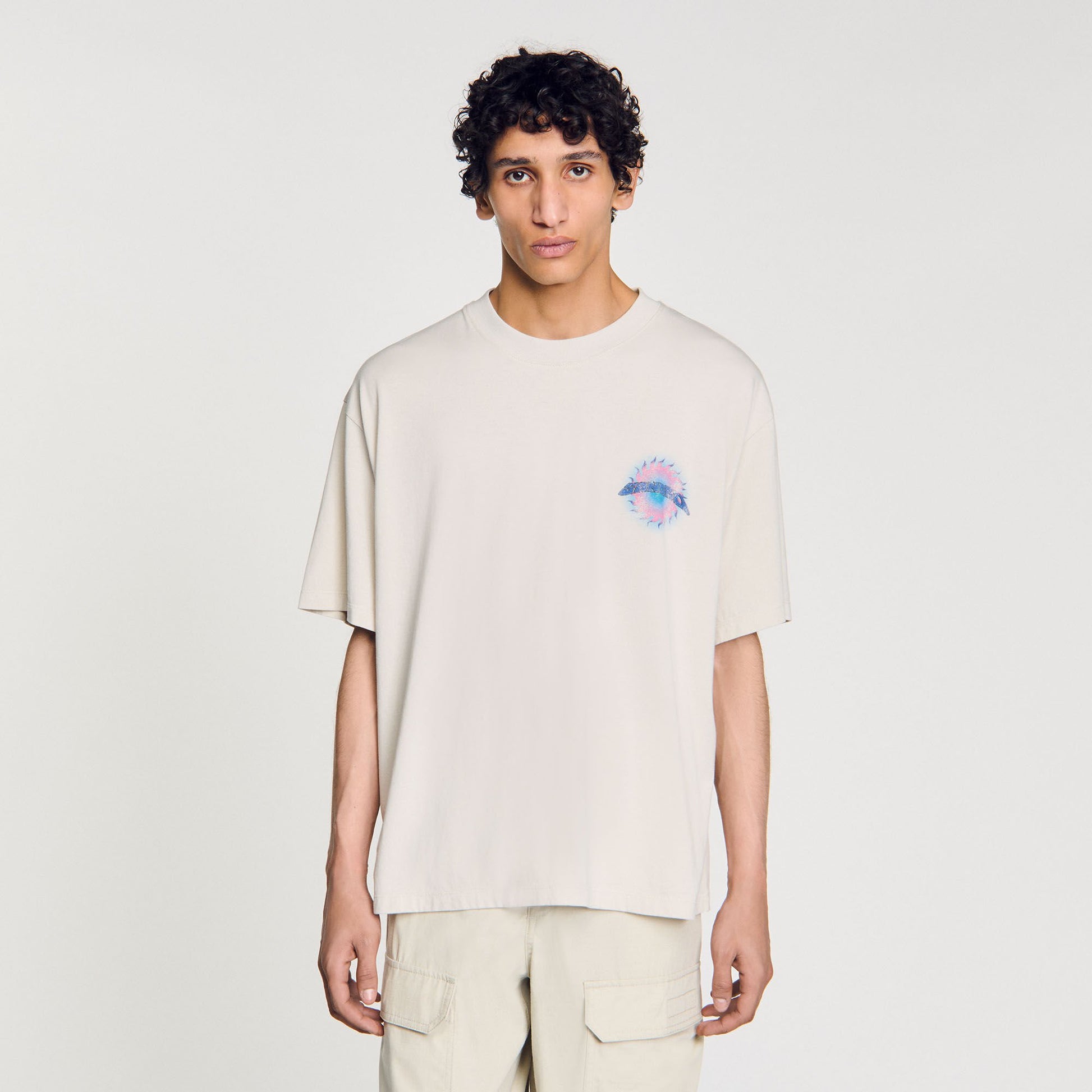 Sandro Sun motif T-shirt Vintage White