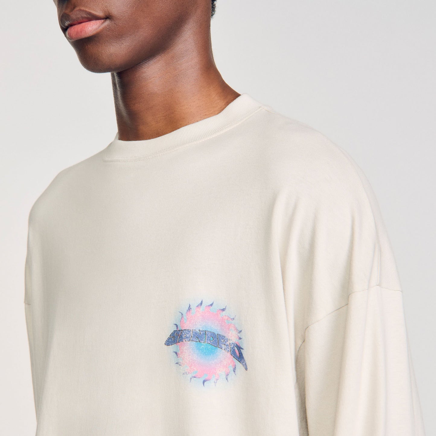 Sandro Sun motif T-shirt Vintage White