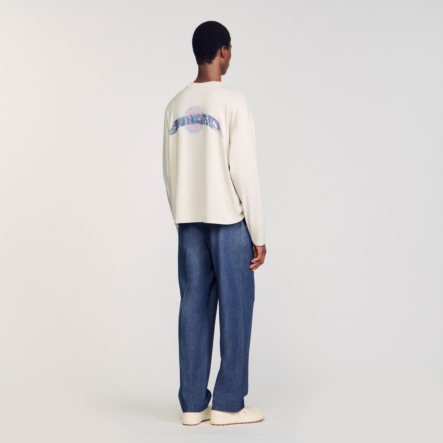 Sandro Sun motif T-shirt Vintage White