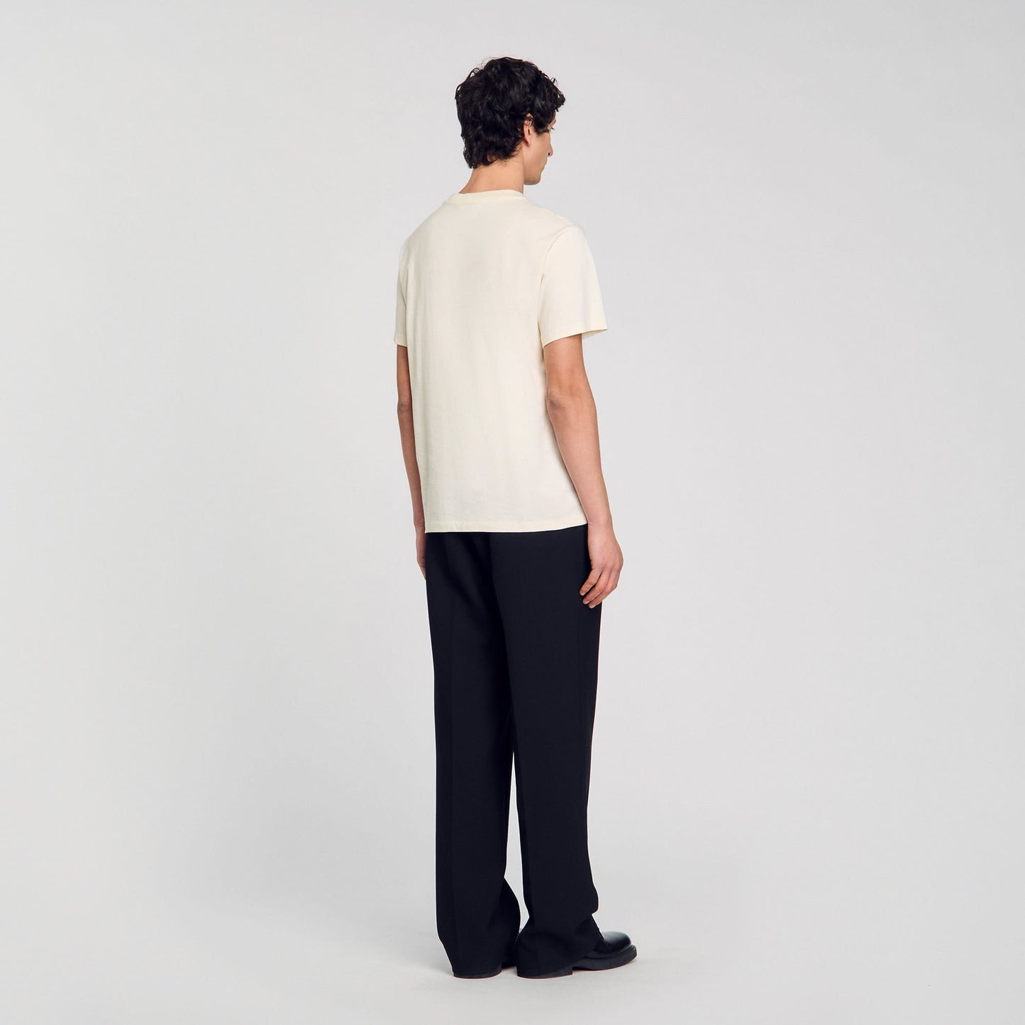 Sandro T-shirt with flower detail Ivory.