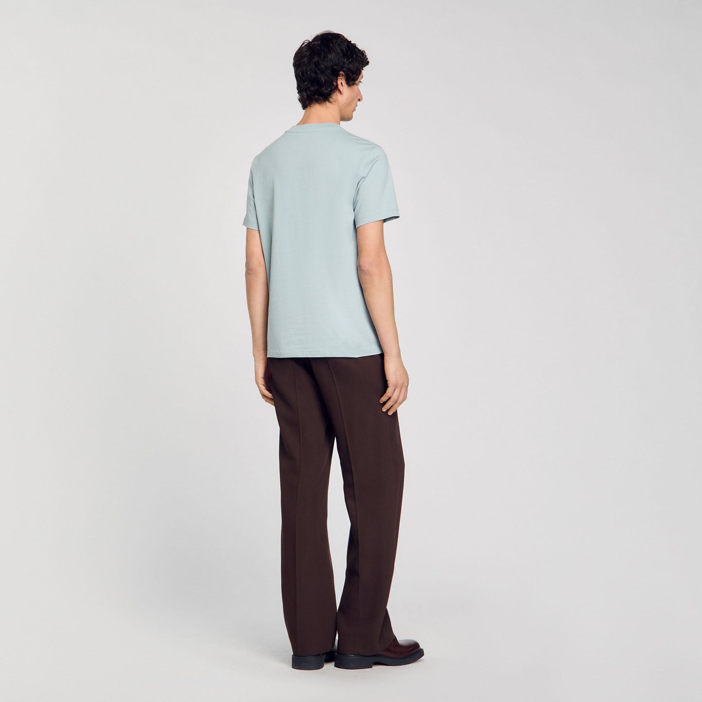 Sandro T-shirt with flower detail Chambray