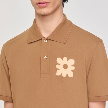 Sandro Polo shirt with flower patch Nut