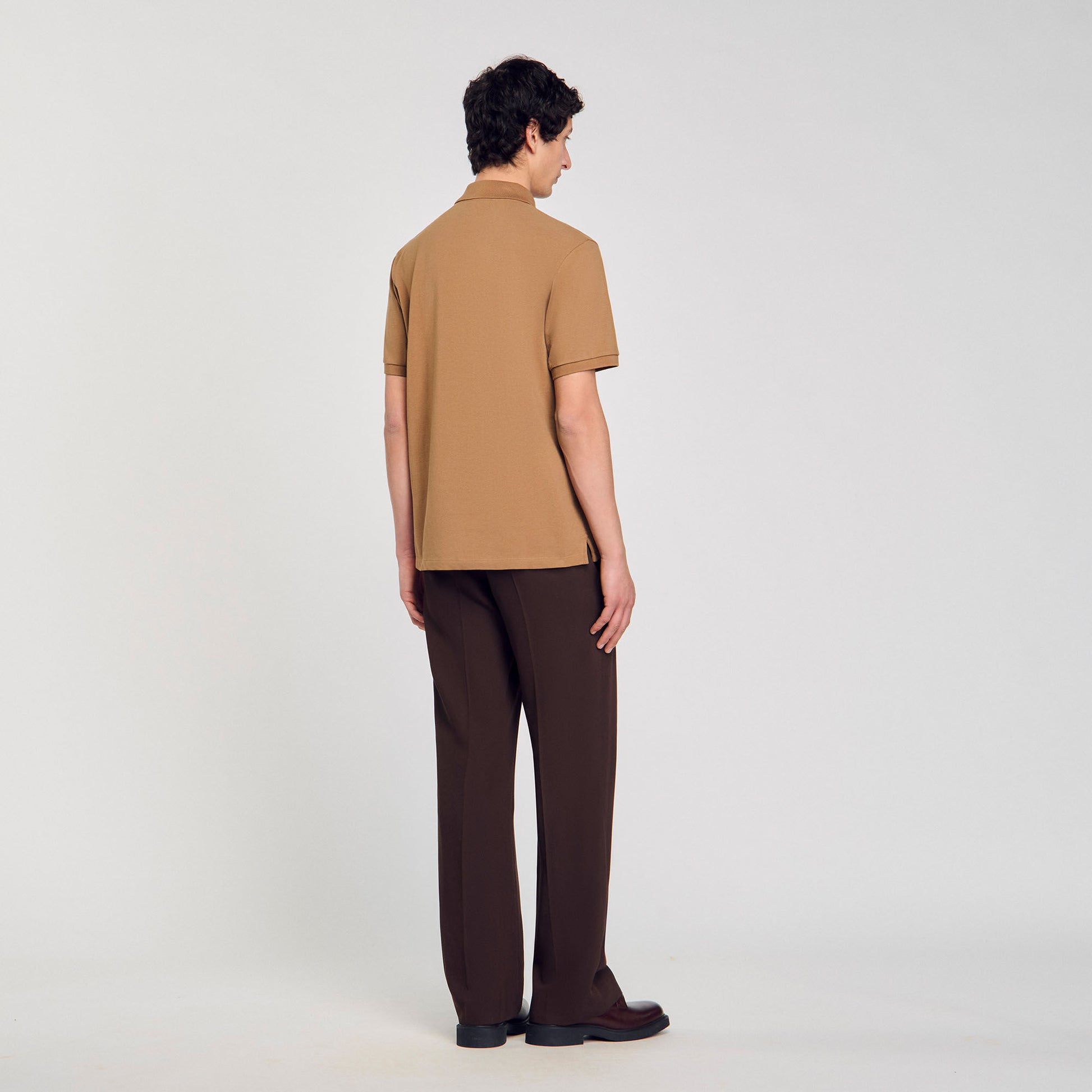 Sandro Polo shirt with flower patch Nut