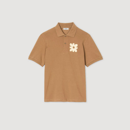 Sandro Polo shirt with flower patch Nut