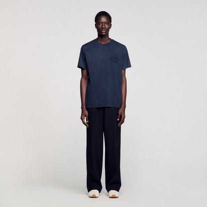 Sandro Worn-effect T-shirt Navy Blue