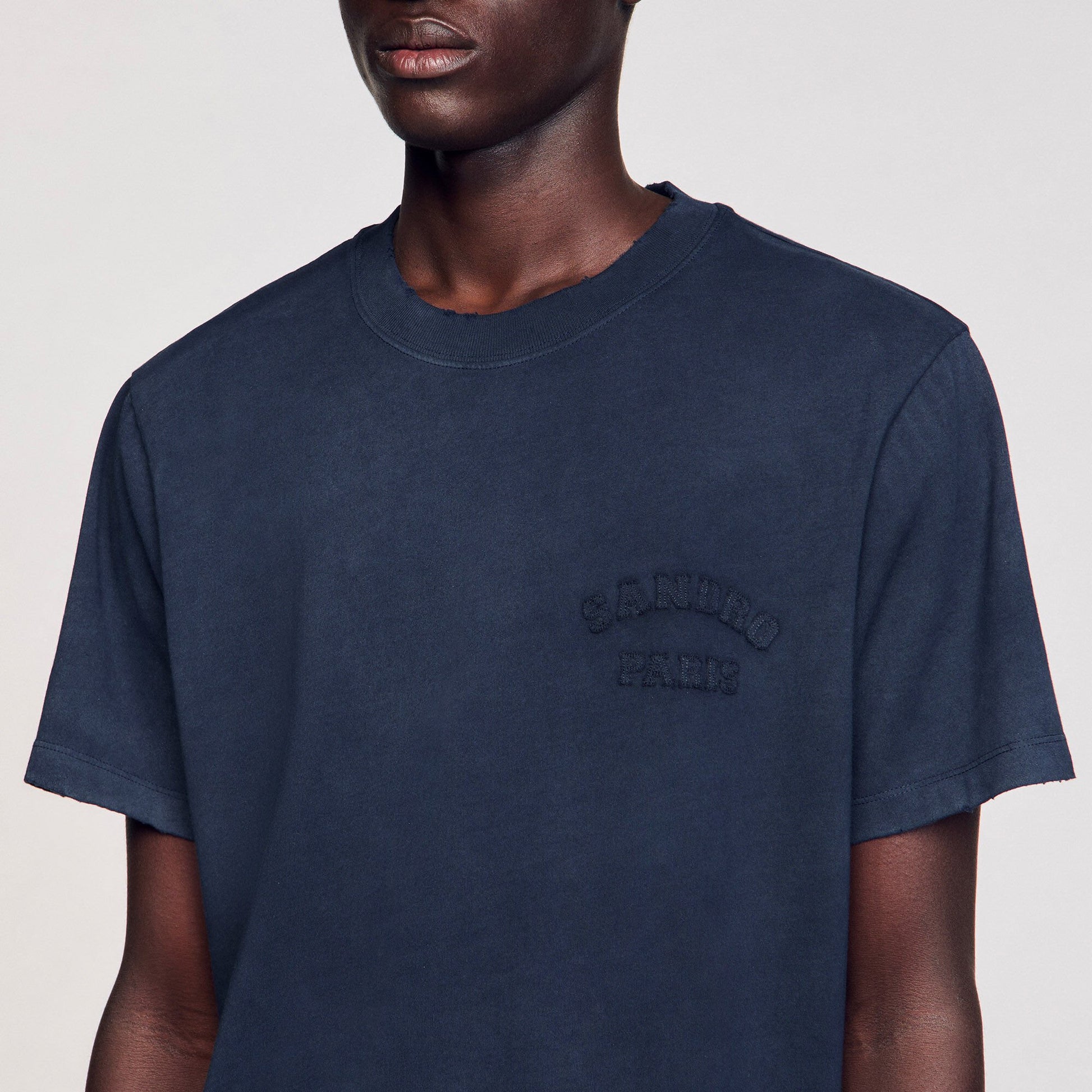 Sandro Worn-effect T-shirt Navy Blue