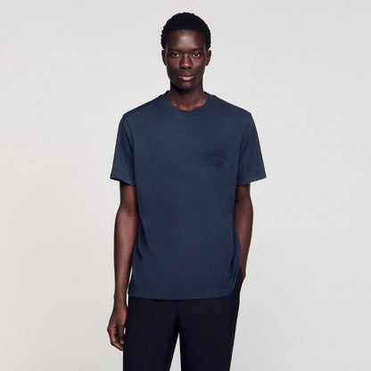 Sandro Worn-effect T-shirt Navy Blue