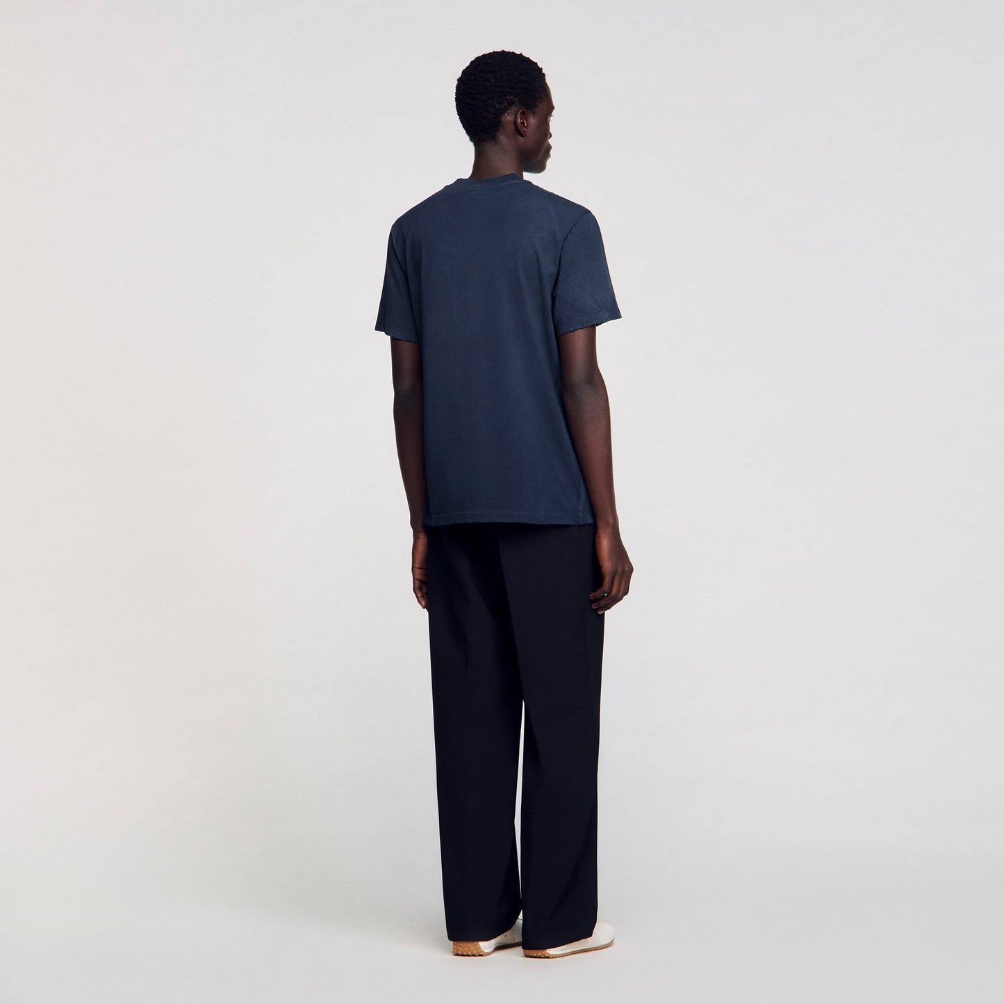 Sandro Worn-effect T-shirt Navy Blue