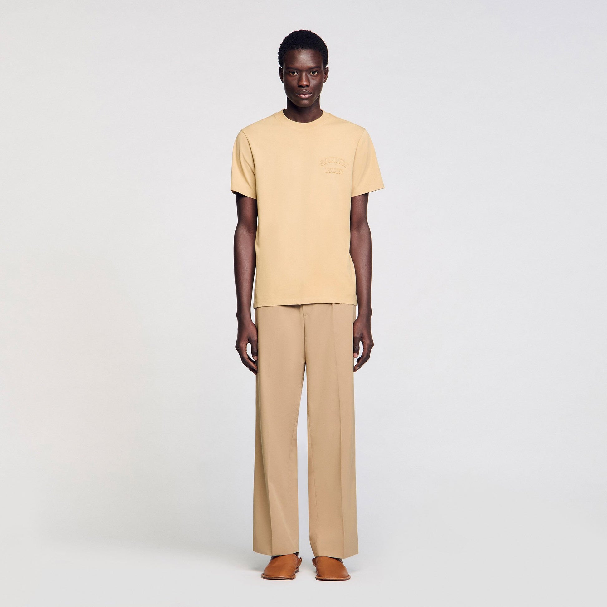 Sandro Worn-effect T-shirt Sand.