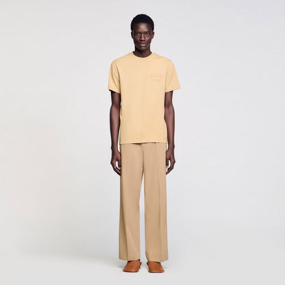Sandro Worn-effect T-shirt Sand.