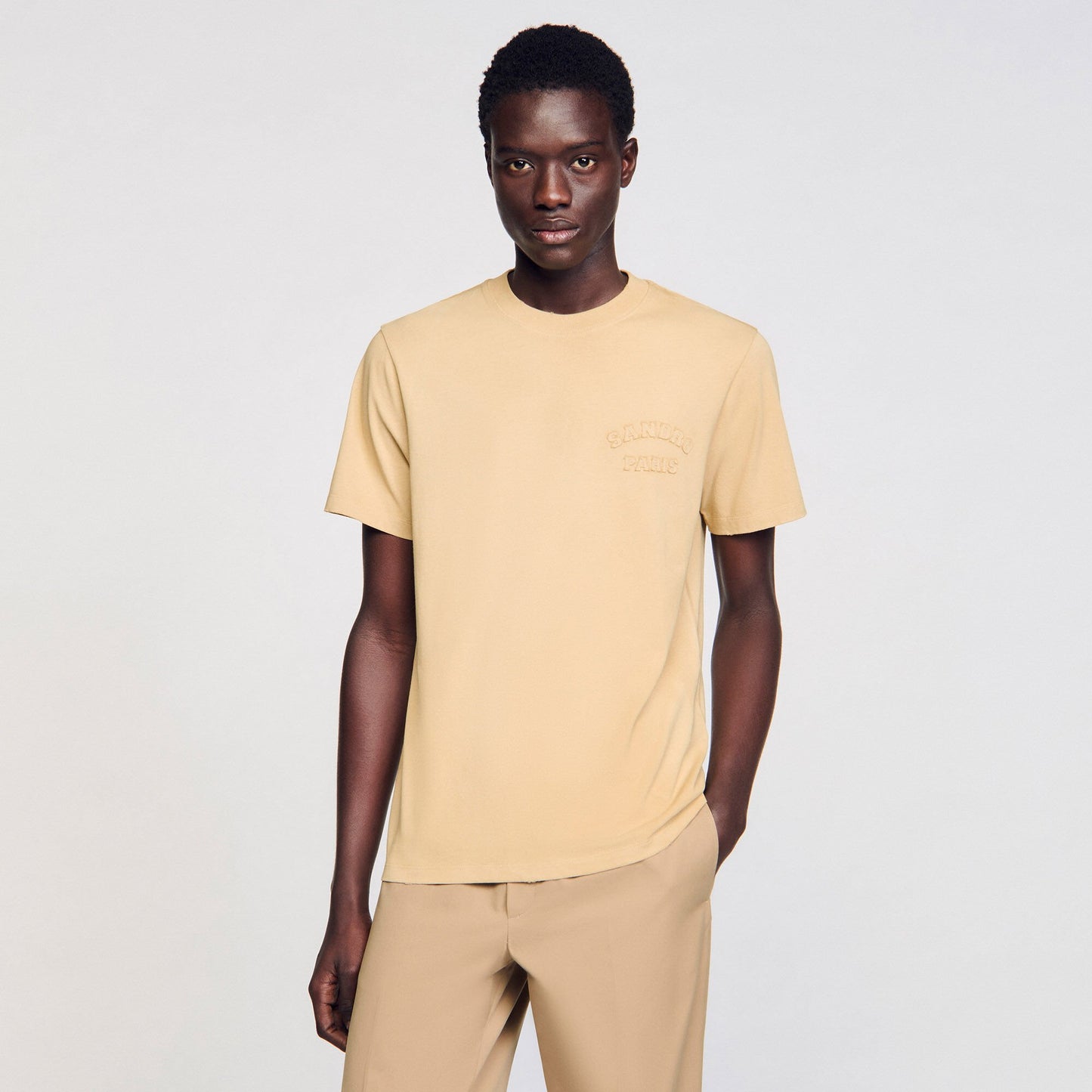 Sandro Worn-effect T-shirt Sand.