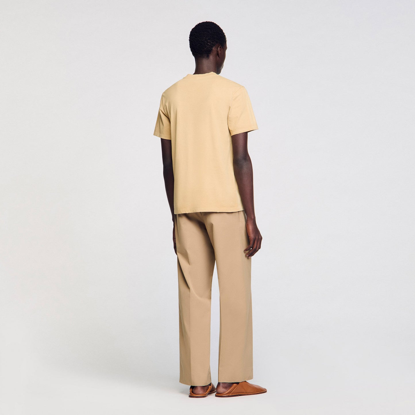 Sandro Worn-effect T-shirt Sand.