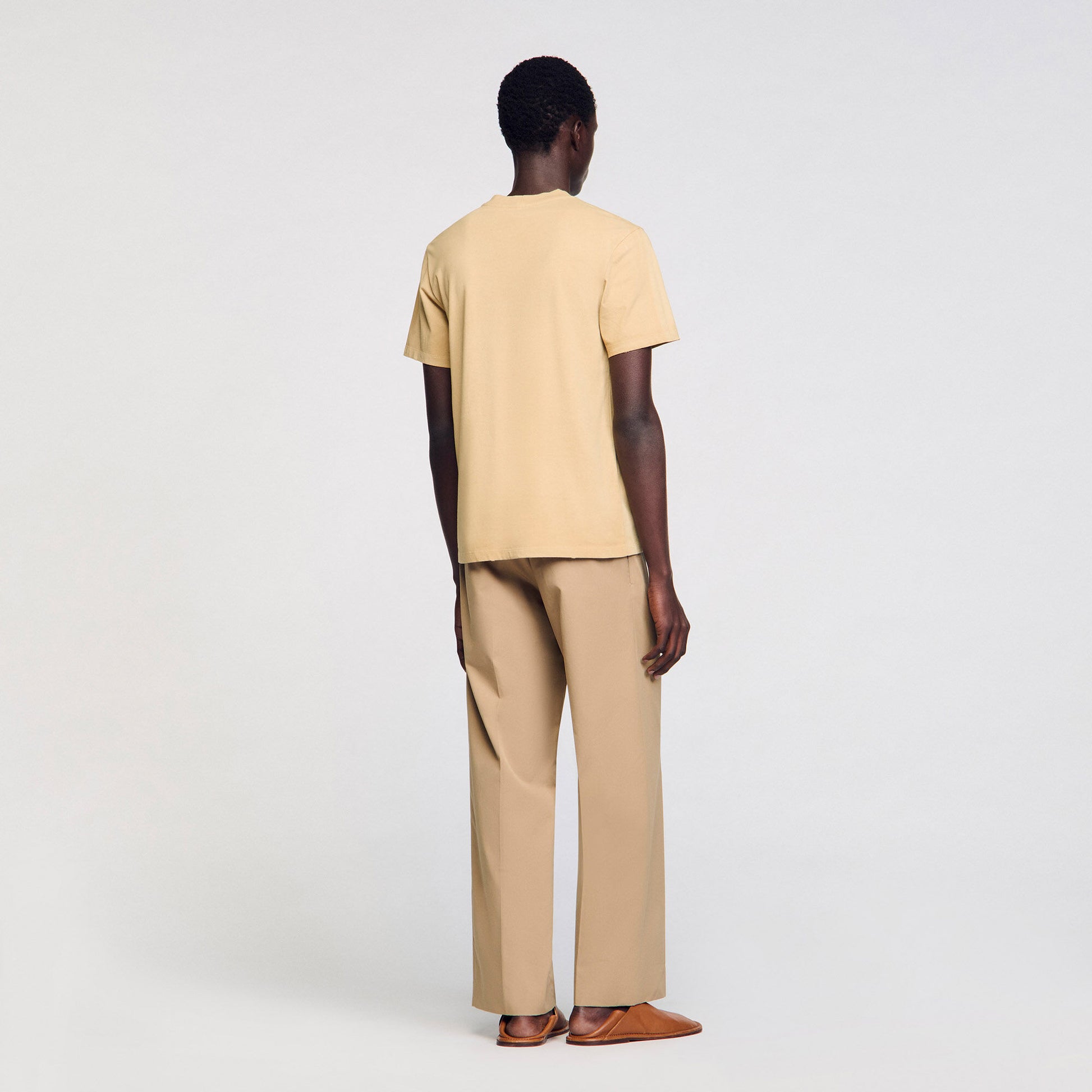 Sandro Worn-effect T-shirt Sand.