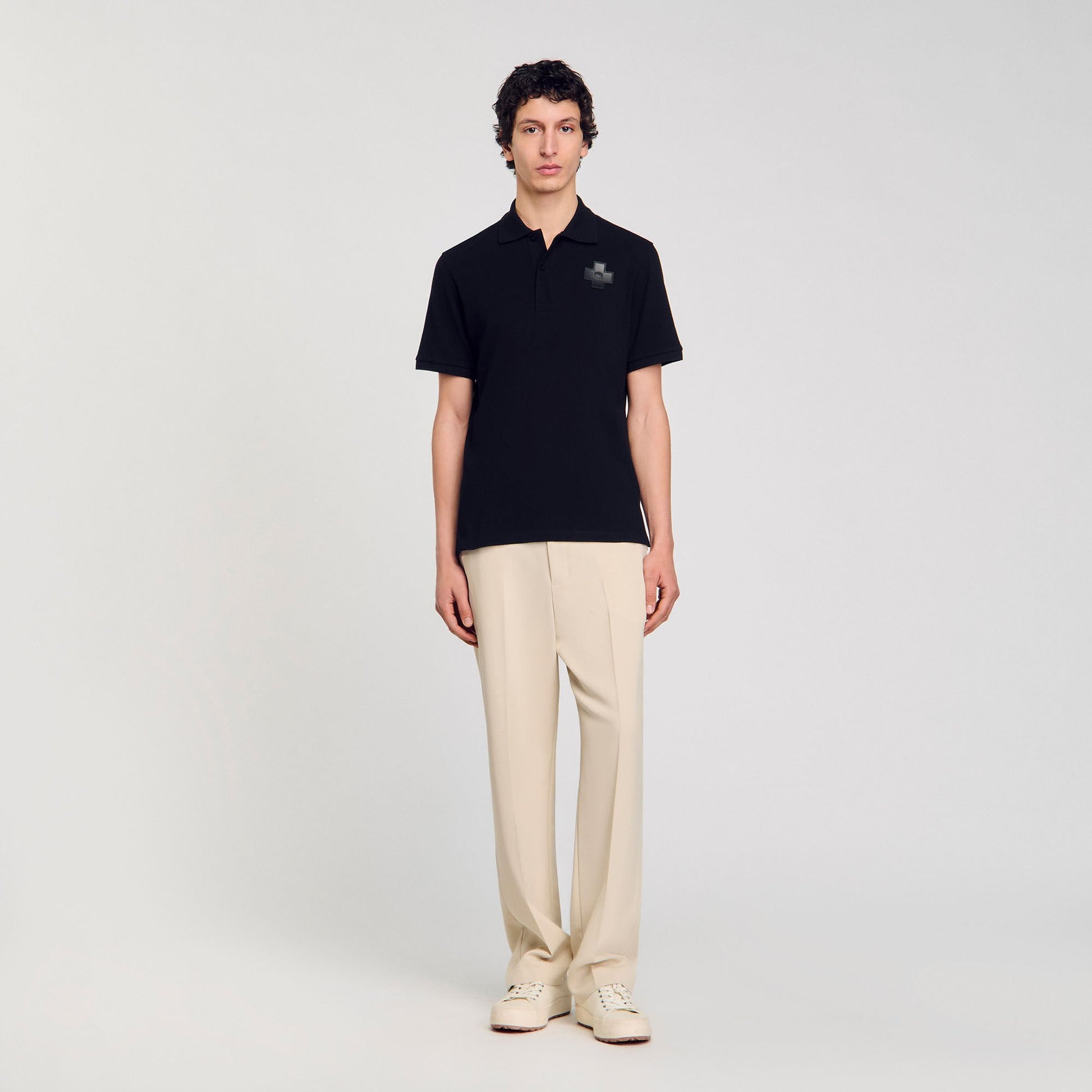 Sandro Cotton polo shirt Black