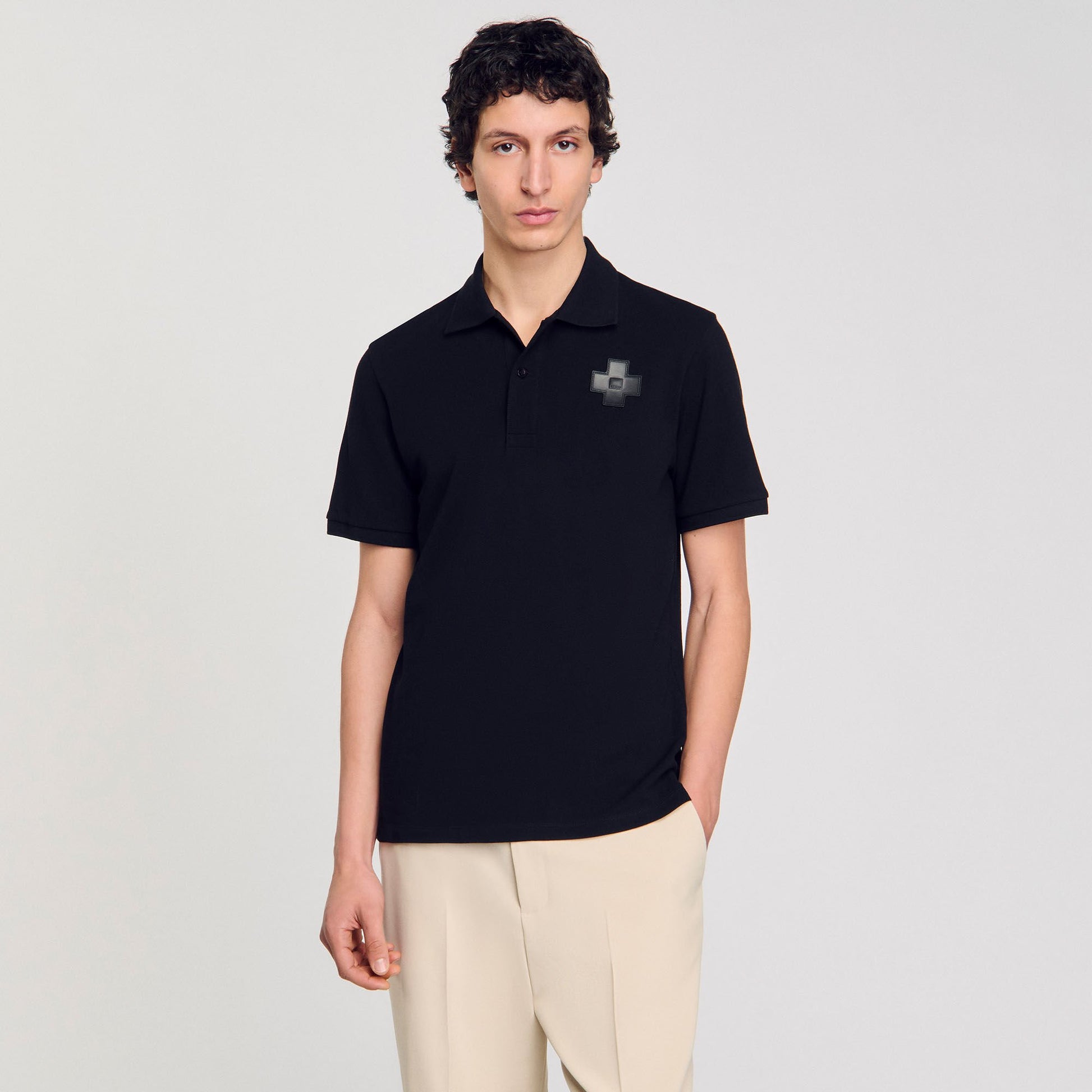 Sandro Cotton polo shirt Black