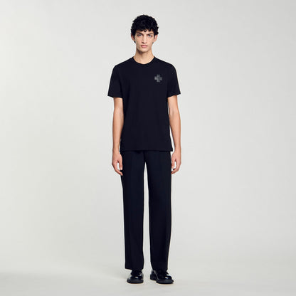 Sandro Cross T-shirt Black