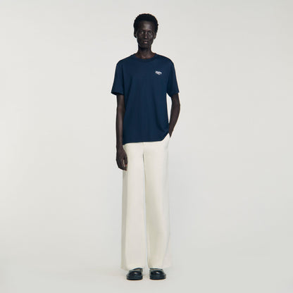 Sandro T-shirt with appliqué logo Midnight Blue
