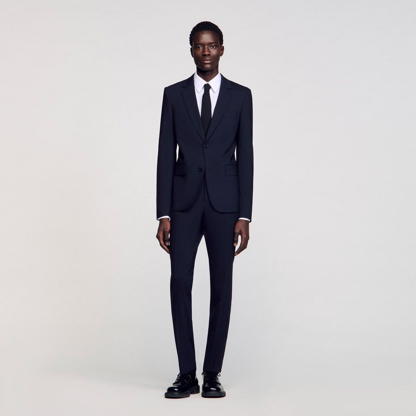 Sandro Classic wool suit jacket Navy Blue