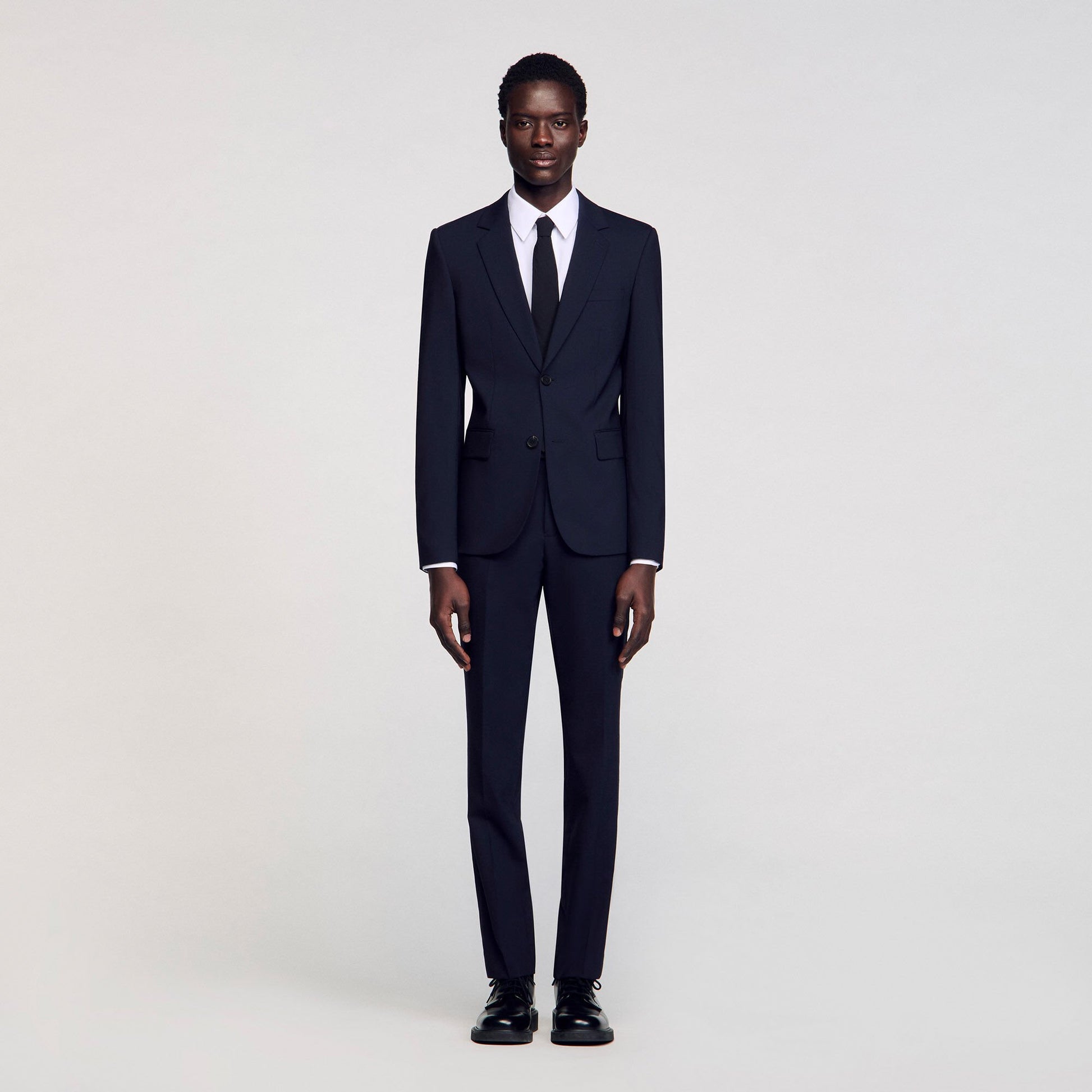 Sandro Classic wool suit jacket Navy Blue