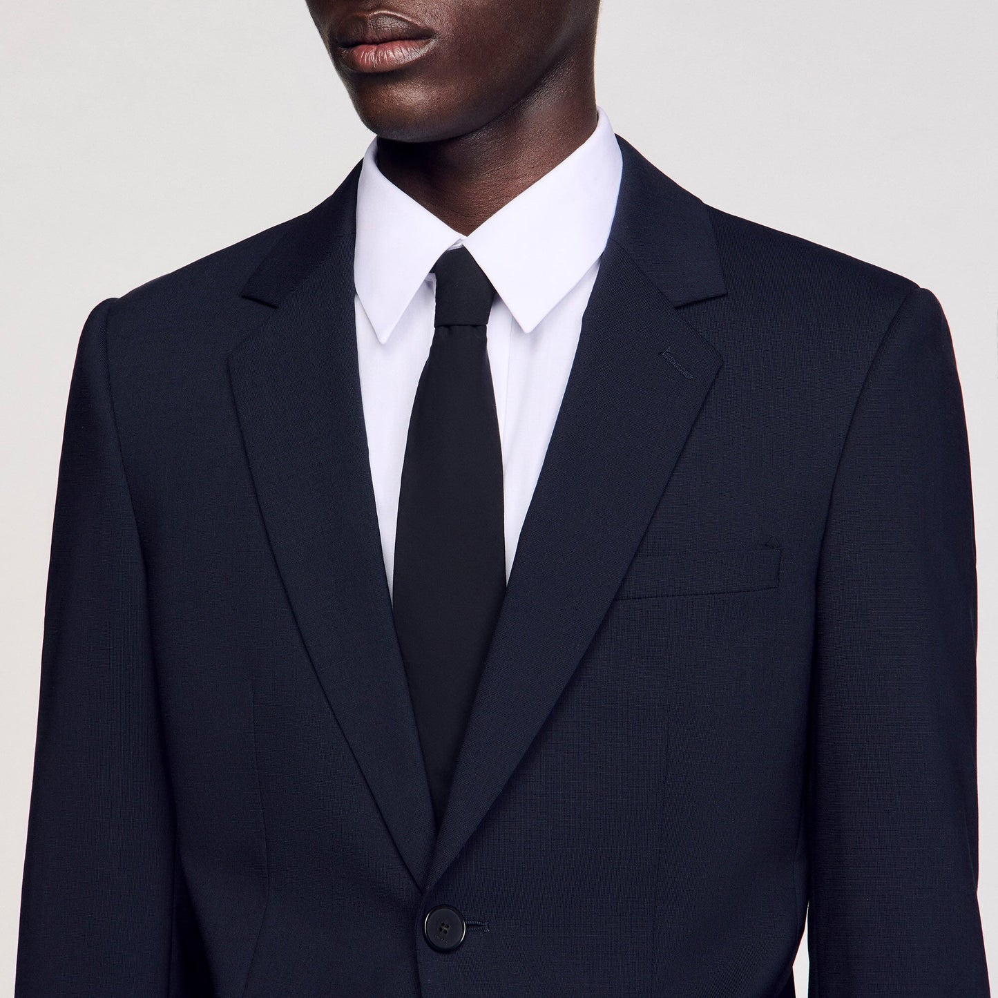 Sandro Classic wool suit jacket Navy Blue