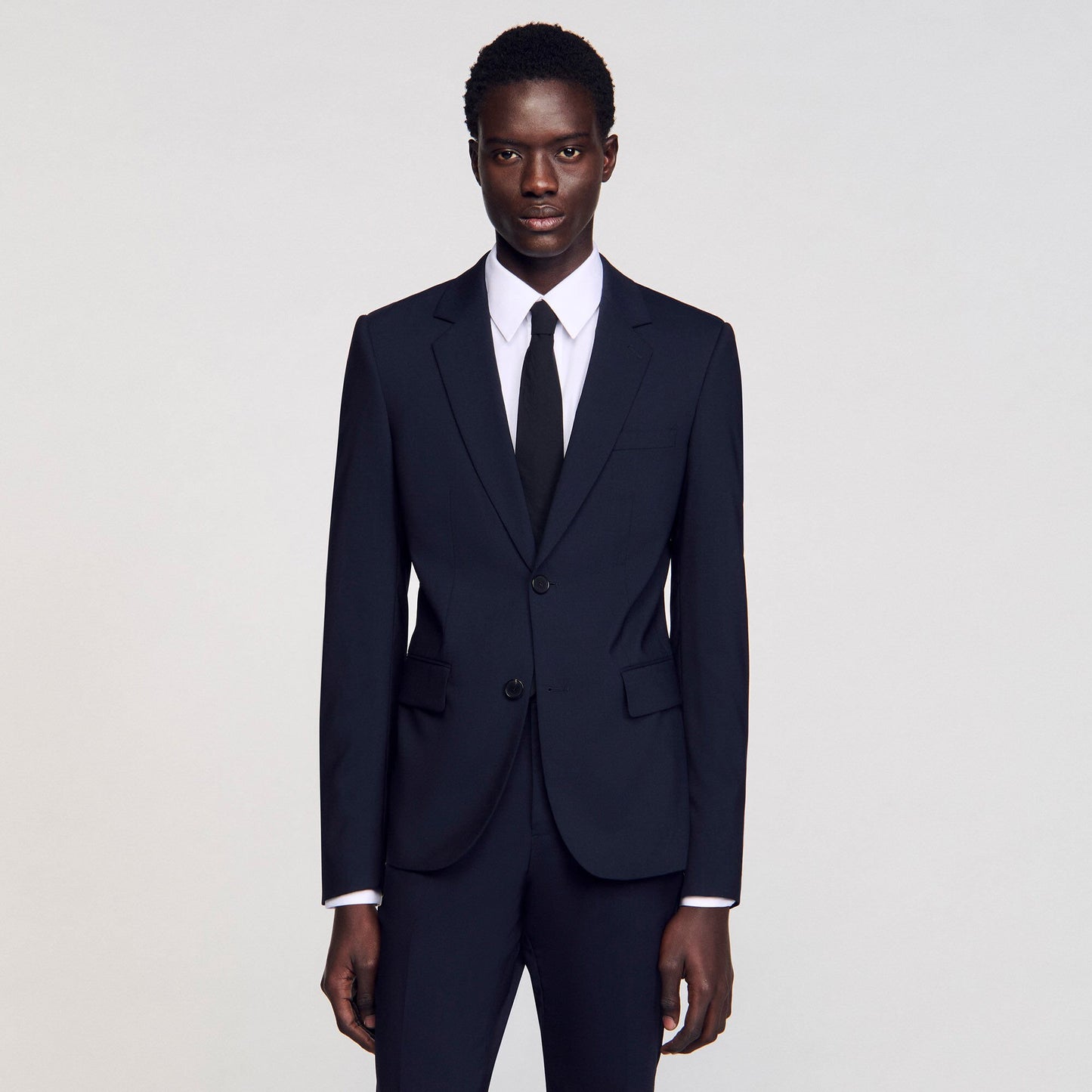 Sandro Classic wool suit jacket Navy Blue